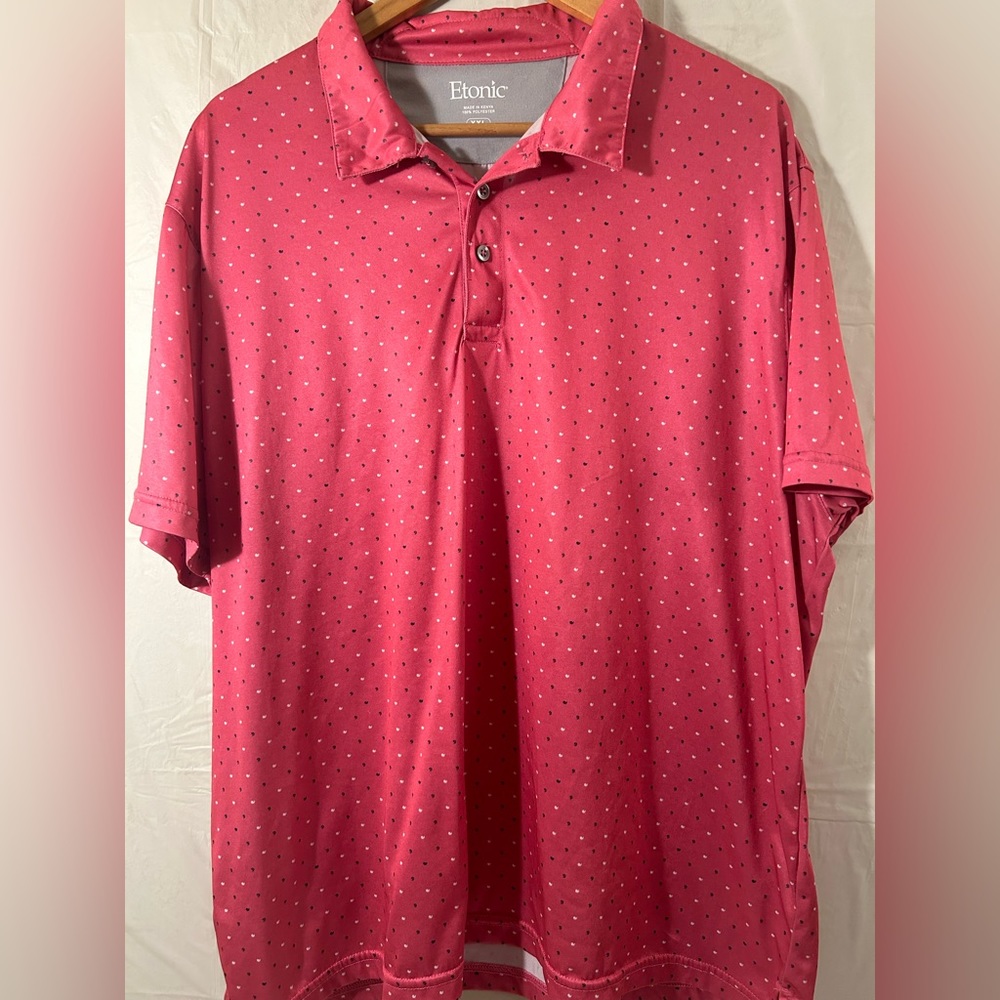 Etonic Pink, Golf, Moisture Wicking, and Commas Shirt Size XXL
